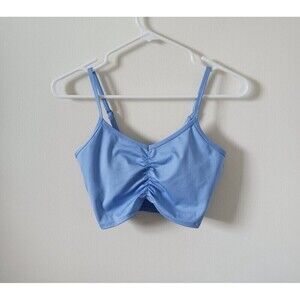 Victoria's Secret PINK Sports‎ Bra Blue Logo Lightly Lined Gym Yoga Size XS